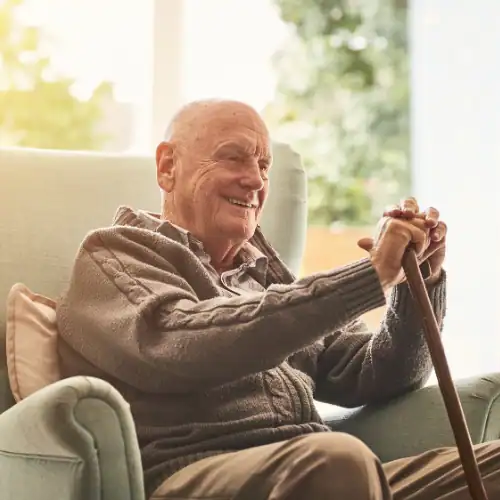 Senior man relaxing at home during a Medicare Special Enrollment Period